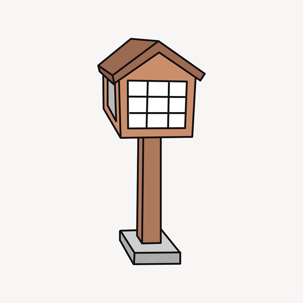Bird house clipart, illustration vector. Free public domain CC0 image.