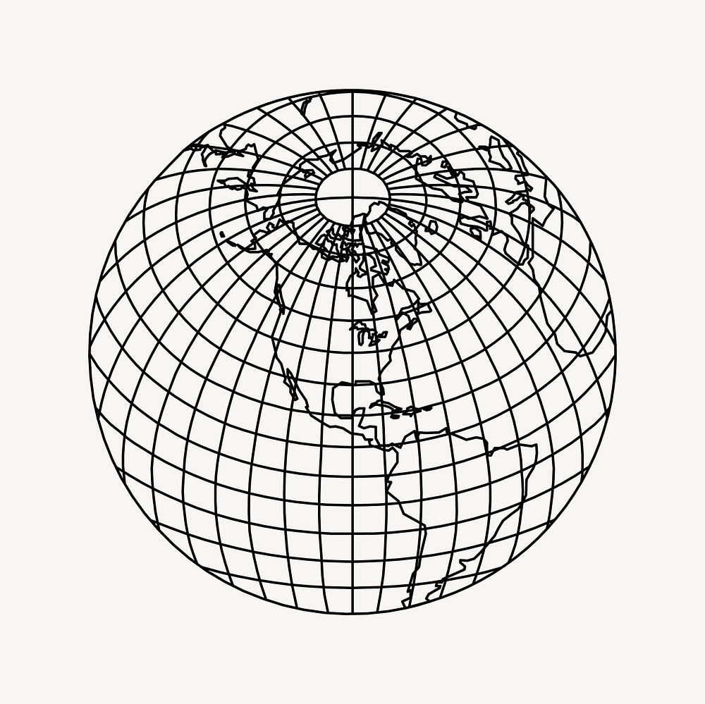 Globe grid clipart, business illustration vector. Free public domain CC0 image