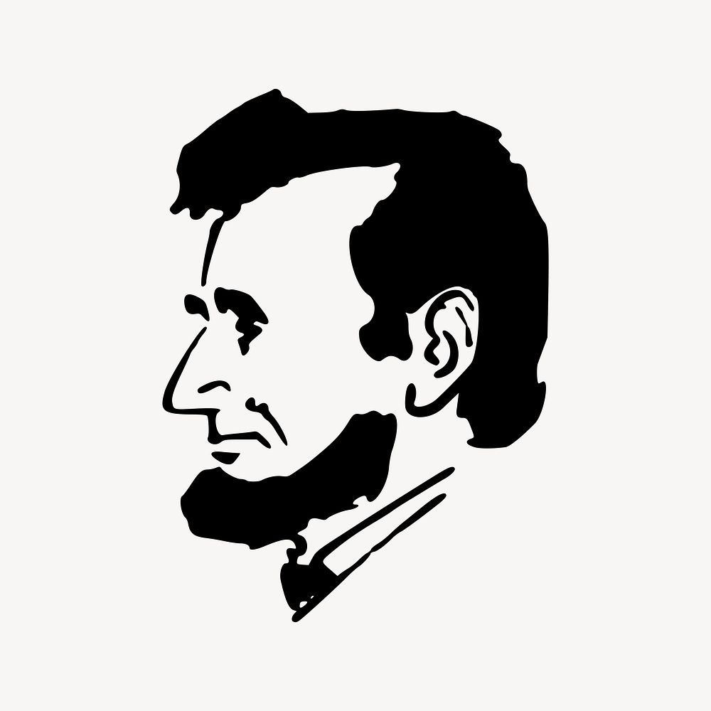 Abraham Lincoln, US president illustration. Free public domain CC0 image