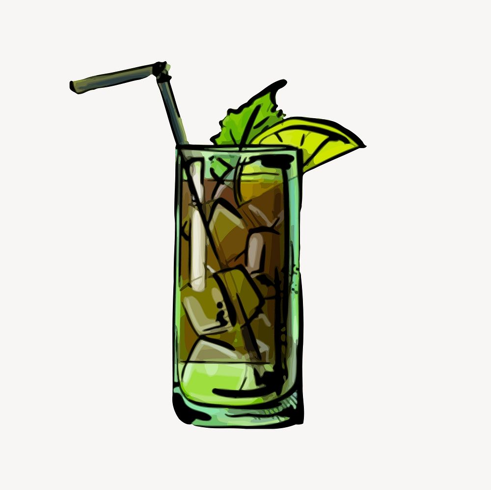 Cocktail clipart, alcoholic beverage illustration vector. Free public domain CC0 image