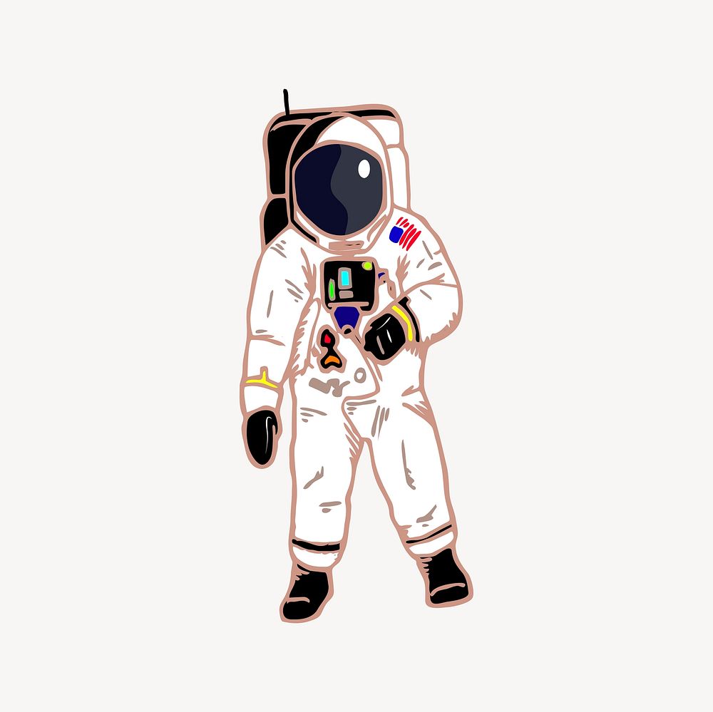 Astronaut clipart, illustration vector. Free public domain CC0 image.