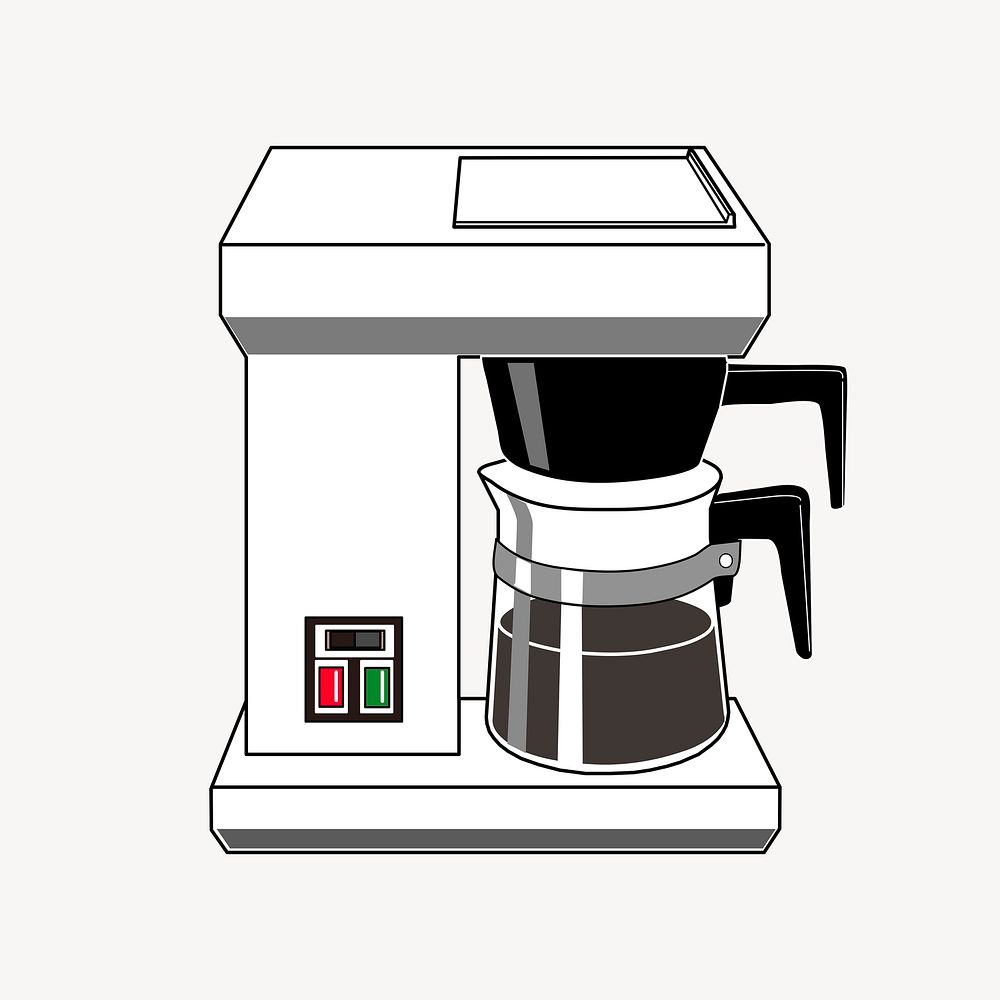 Coffee Maker clipart, drawing illustration psd. Free public domain CC0 image.