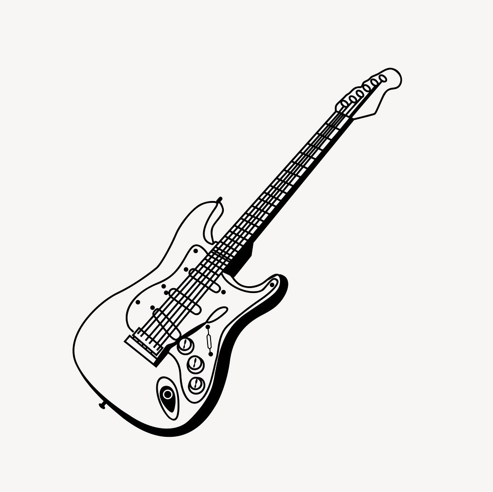Electric guitar clipart, musical instrument illustration vector. Free public domain CC0 image