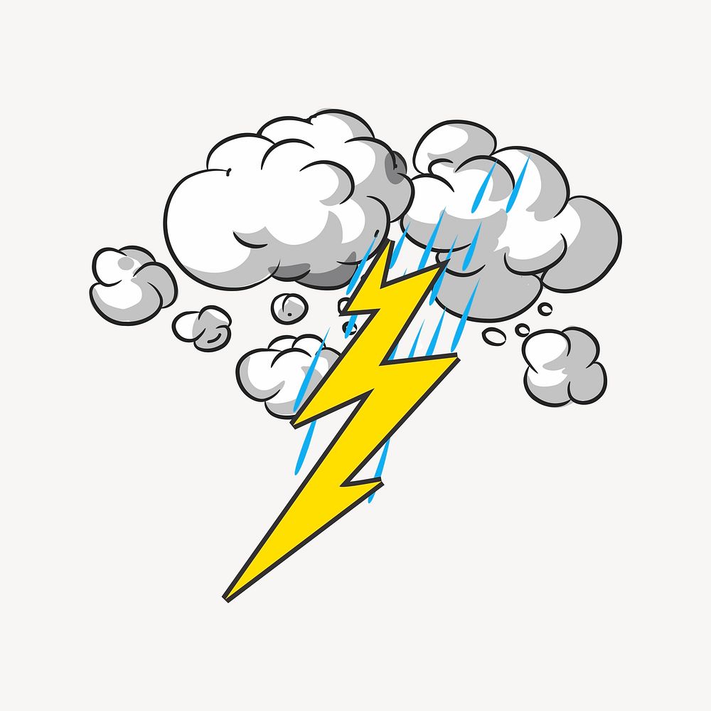 Lightning clipart, illustration vector. Free public domain CC0 image.