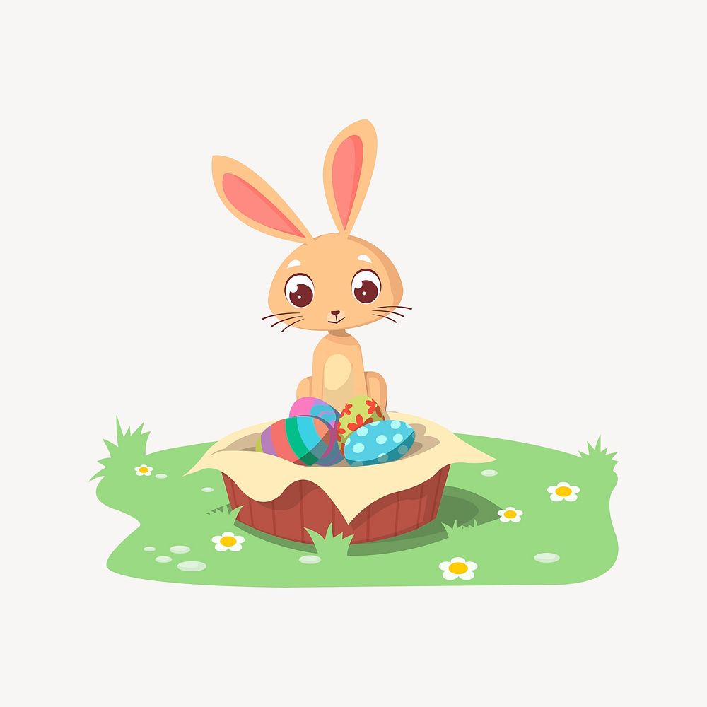 Easter rabbit clipart, animal illustration psd. Free public domain CC0 image