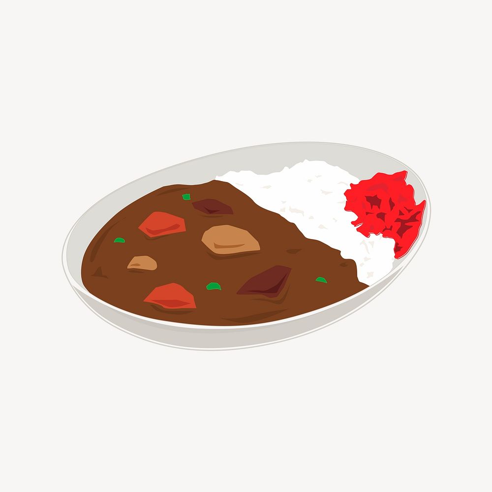 Japanese curry clipart, food illustration psd. Free public domain CC0 image