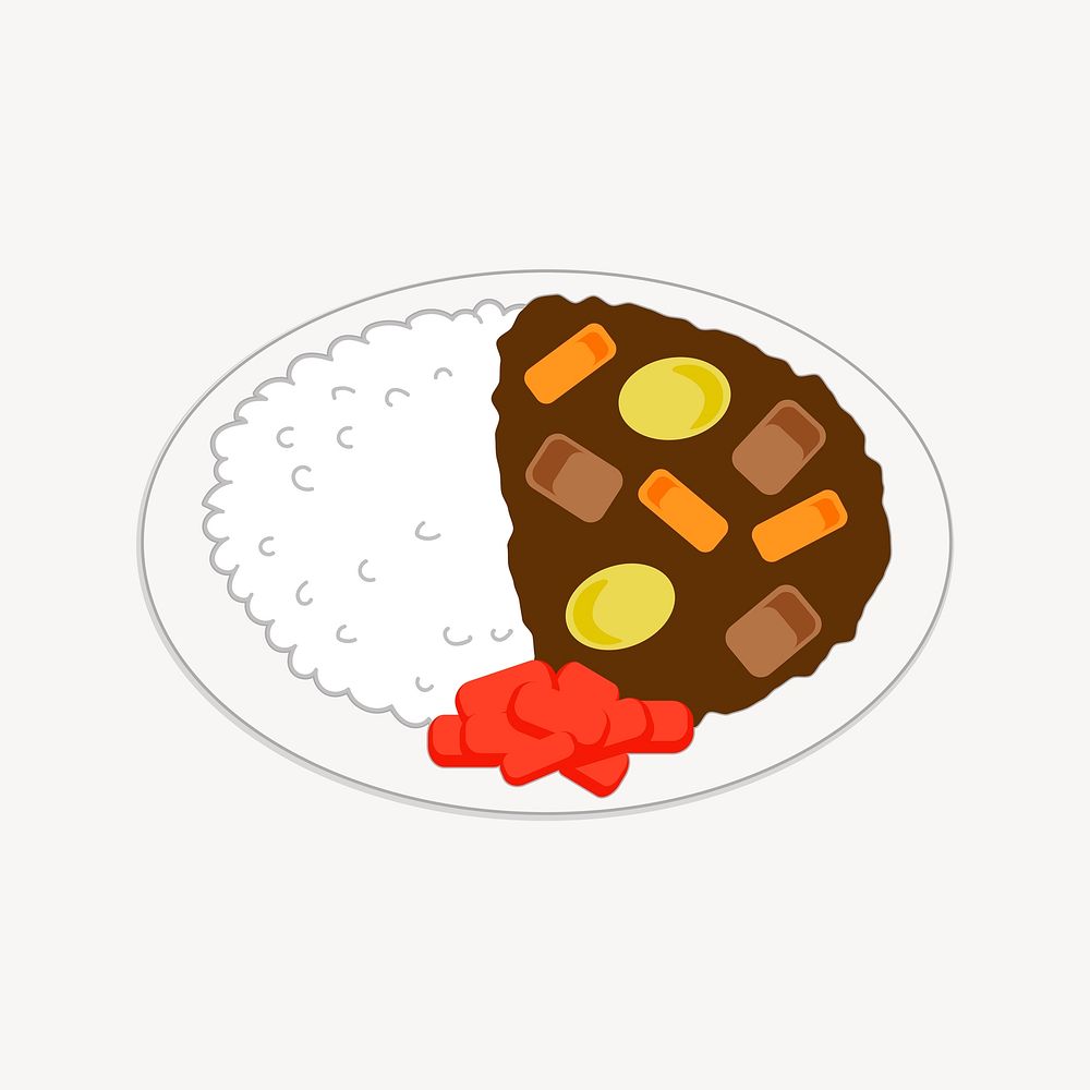 Japanese curry clipart, food illustration psd. Free public domain CC0 image