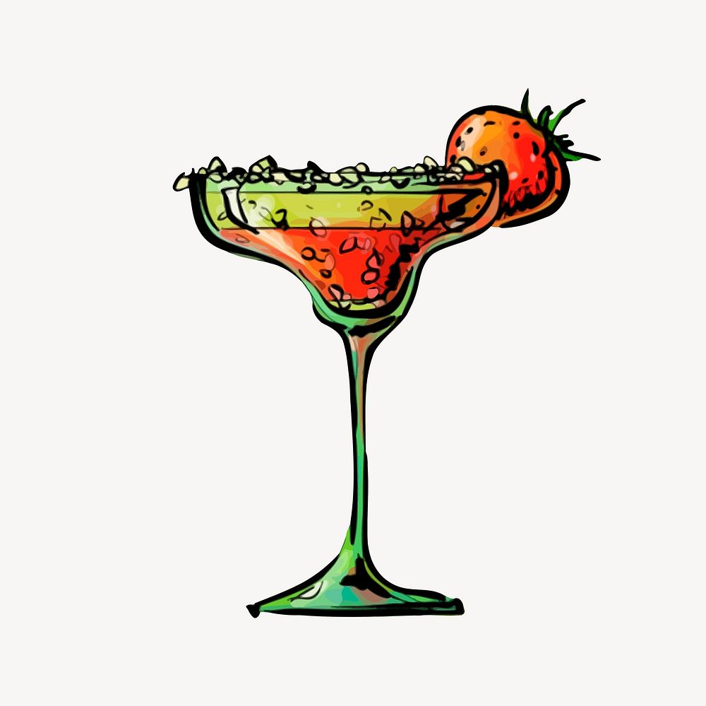 Cocktail clipart, alcoholic beverage illustration vector. Free public domain CC0 image