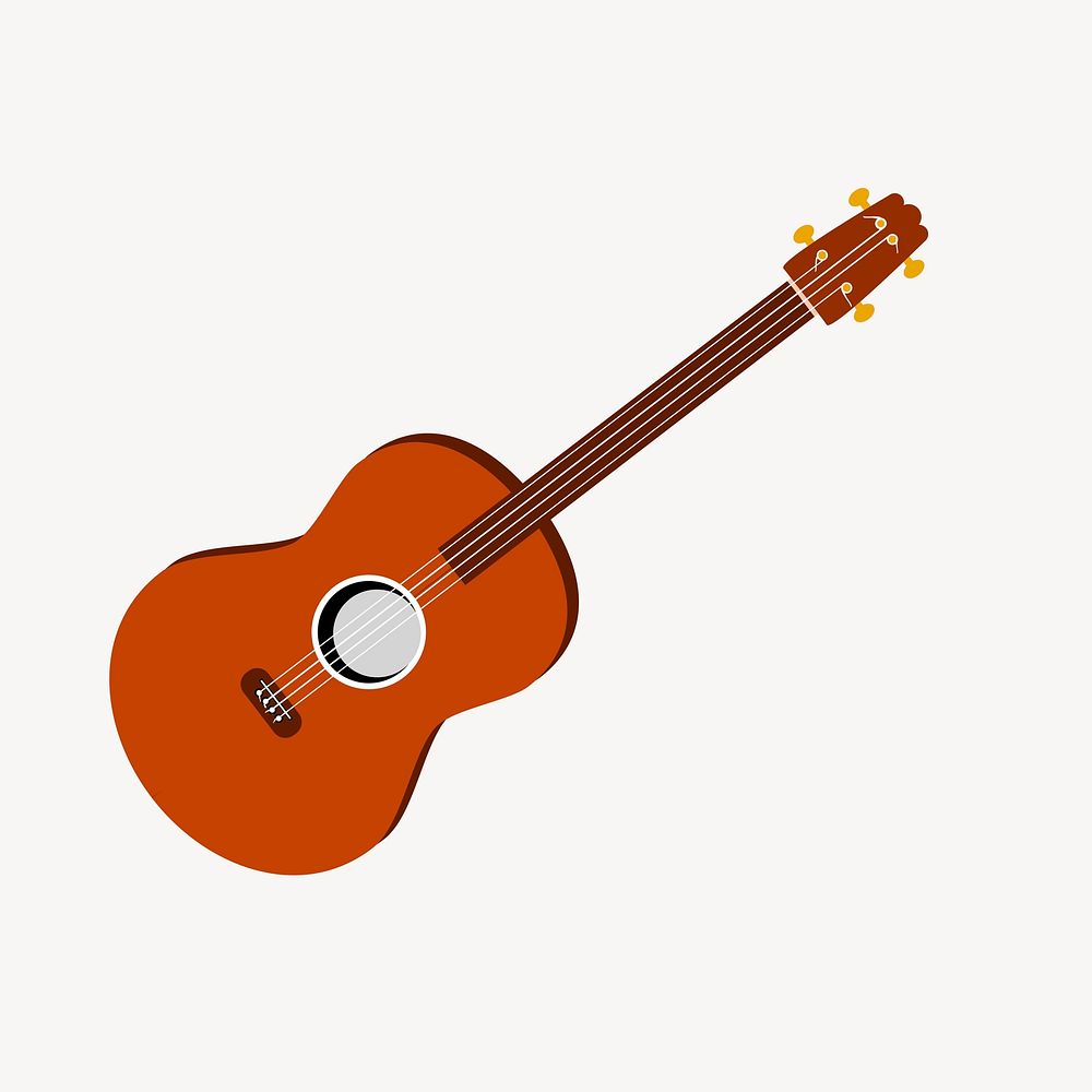 Acoustic guitar, musical instrument illustration. Free public domain CC0 image