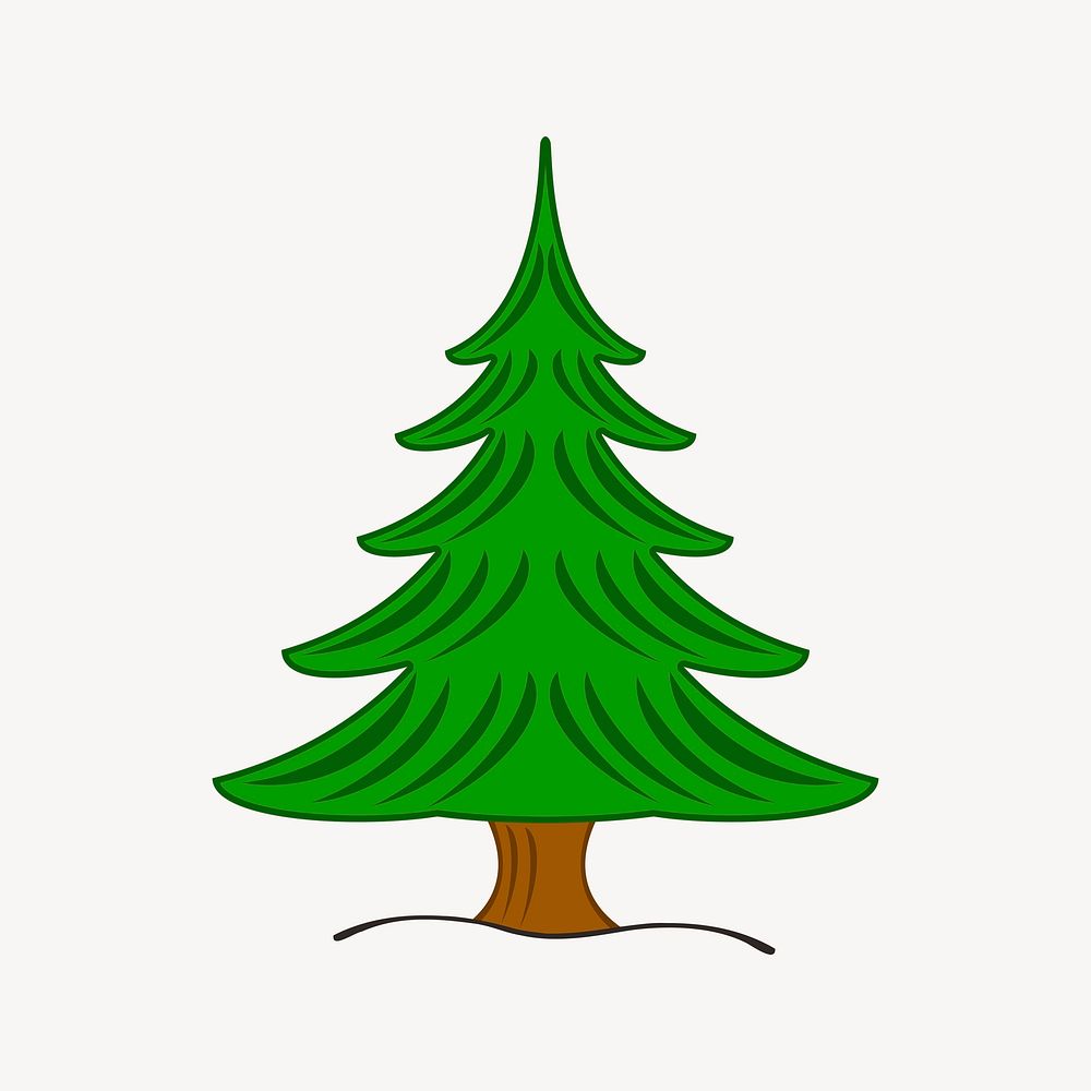 Pine tree clipart, botanical illustration psd. Free public domain CC0 image.