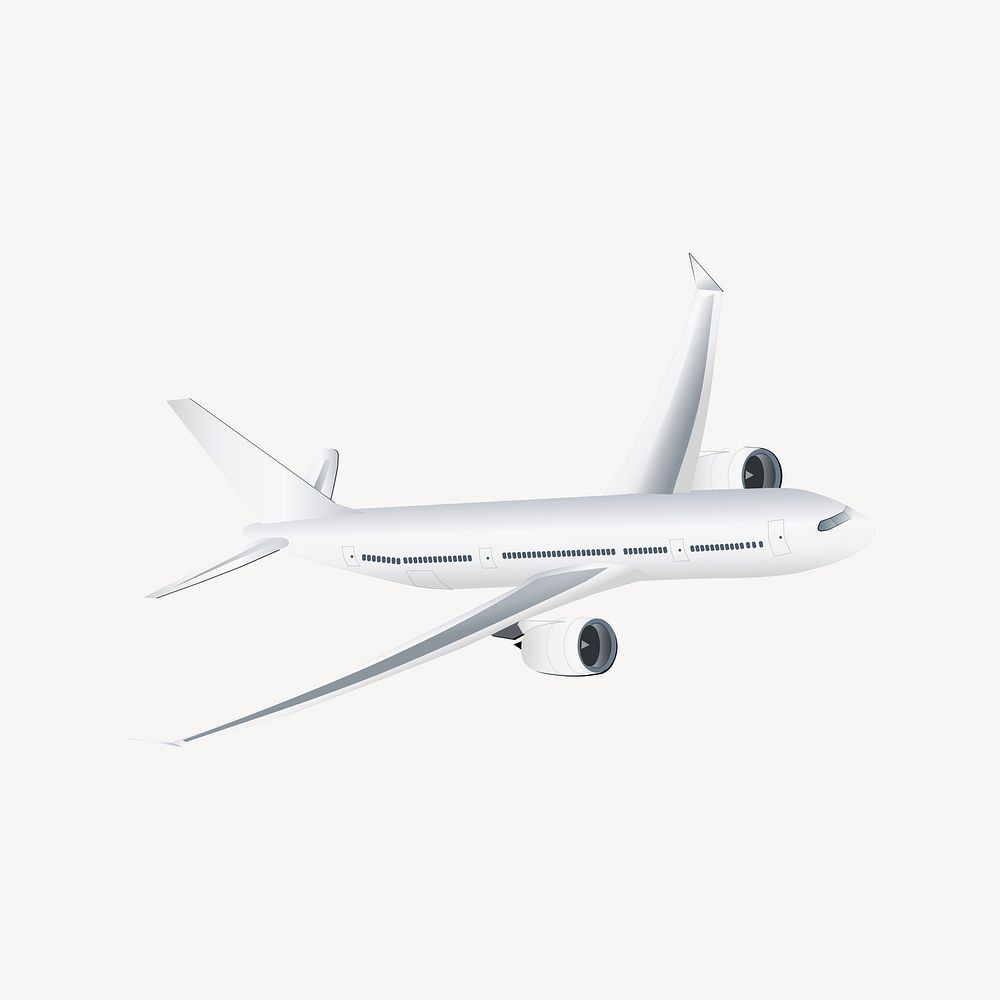 Airplane clipart, transportation psd. Free public domain CC0 image.