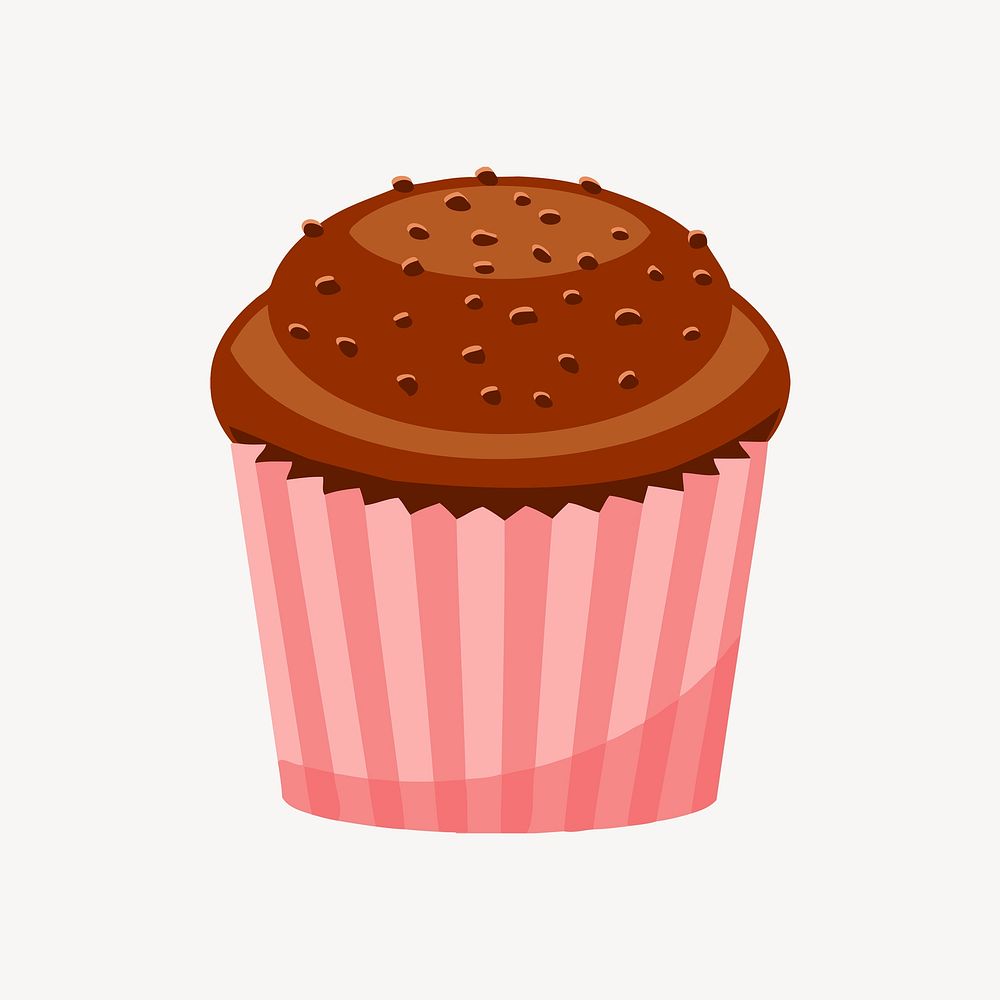 Cupcake clipart, dessert illustration psd. Free public domain CC0 image.