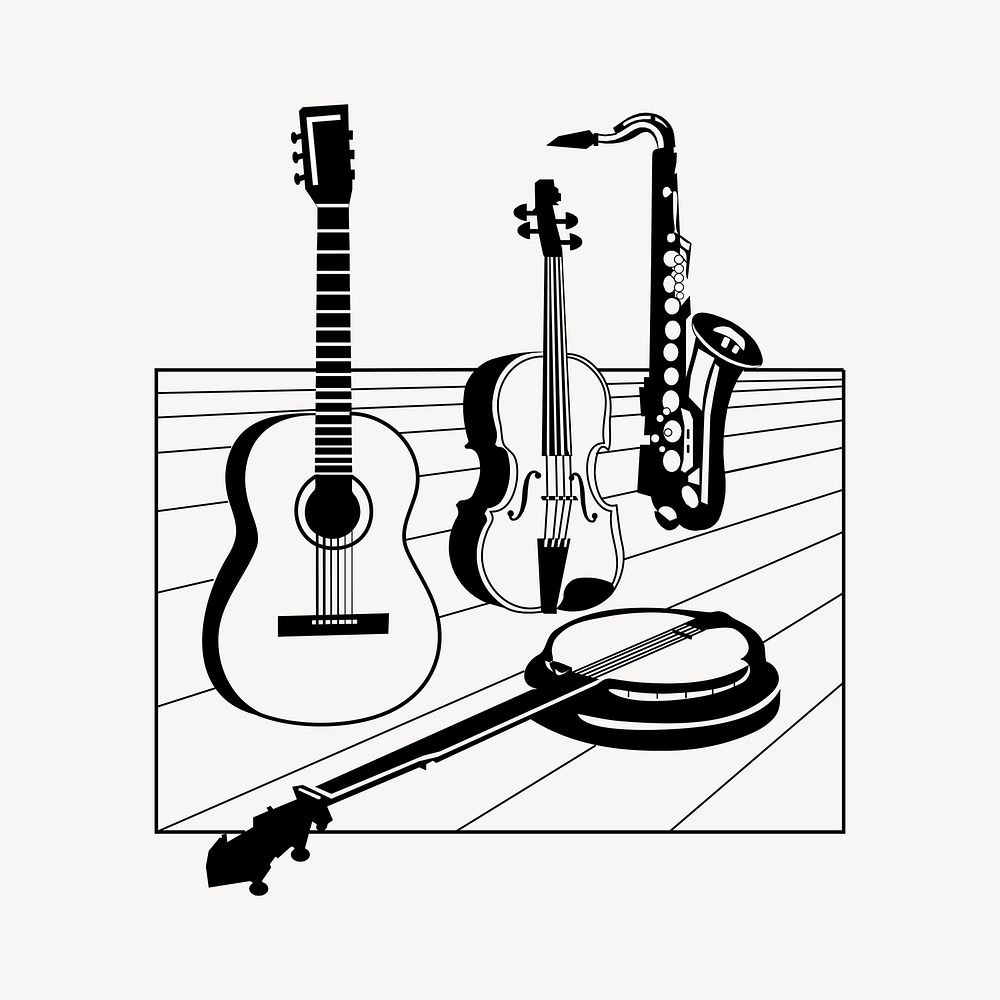Music instrument  clipart, entertainment illustration vector. Free public domain CC0 image.
