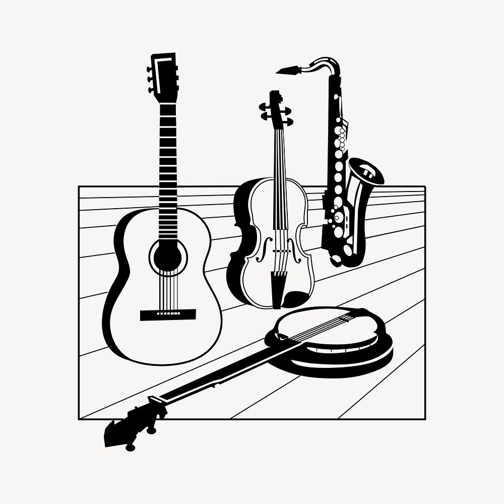 Music instrument  clipart, entertainment illustration psd. Free public domain CC0 image.