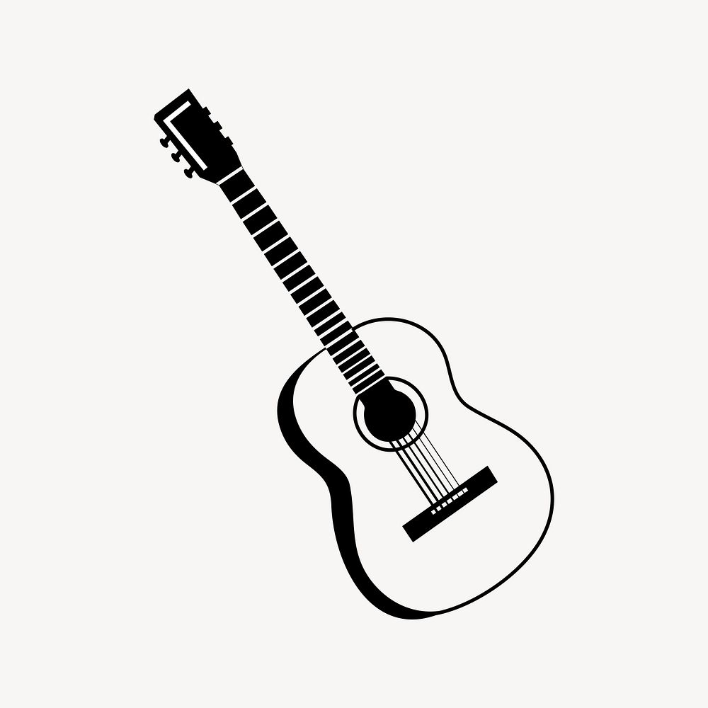 Guitar clipart, music instrument illustration vector. Free public domain CC0 image.