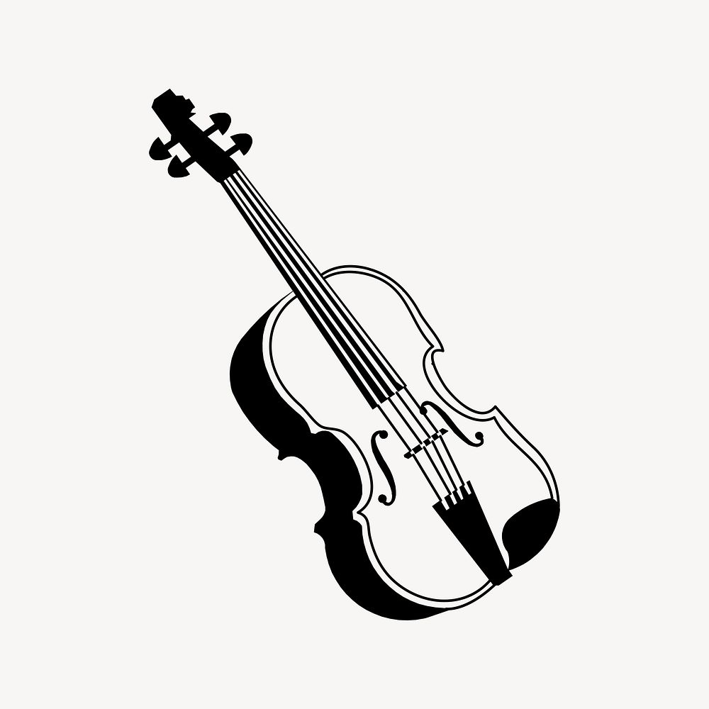 Violin clipart, entertainment illustration vector. Free public domain CC0 image.