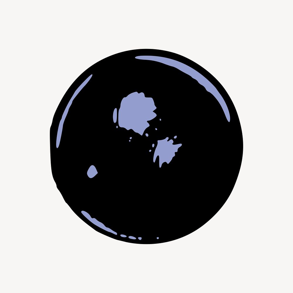Black ball clipart, object illustration vector. Free public domain CC0 image.