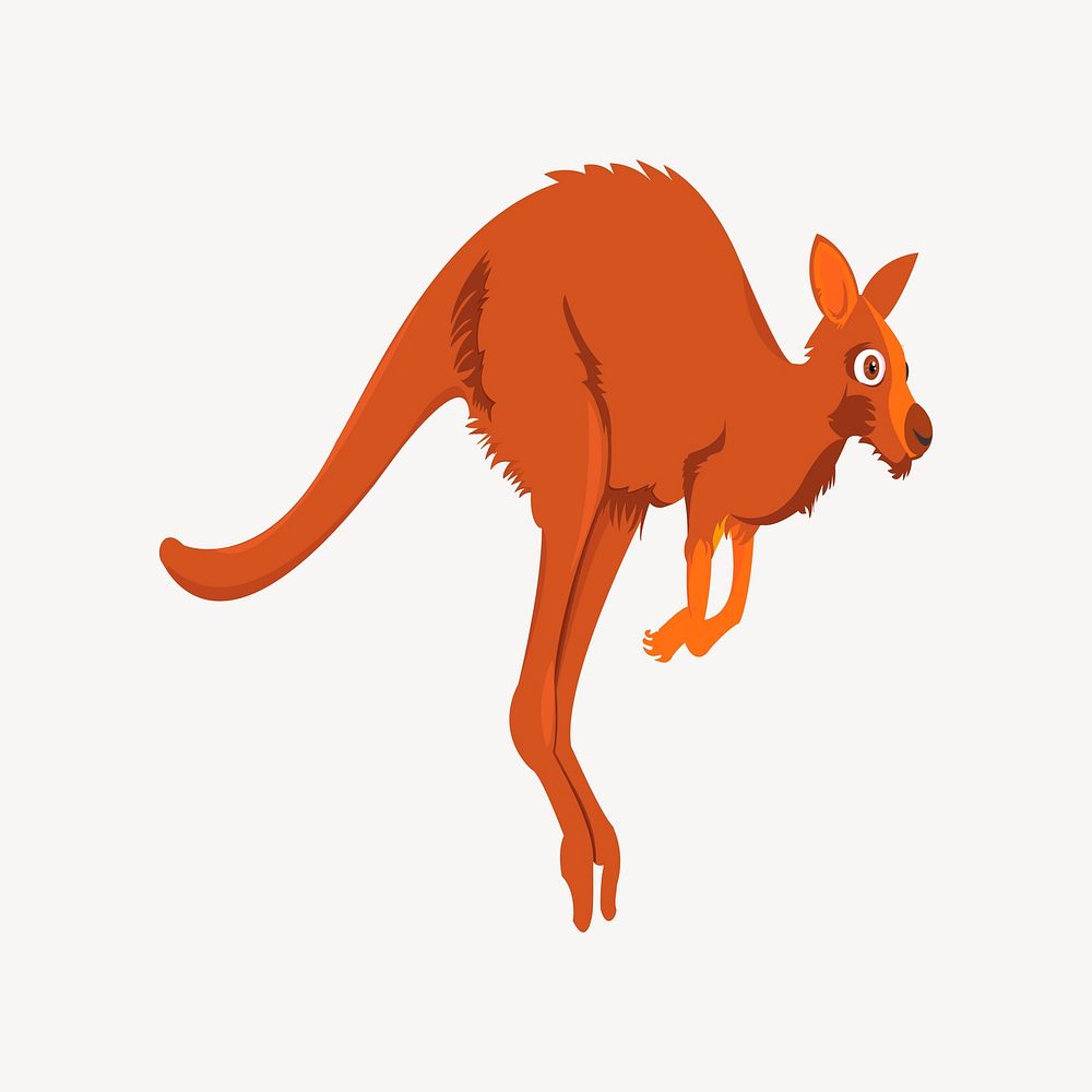 Kangaroo clipart, wild animal illustration vector. Free public domain CC0 image.