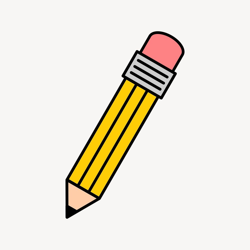 Pencil clipart, stationery illustration vector. Free public domain CC0 image.