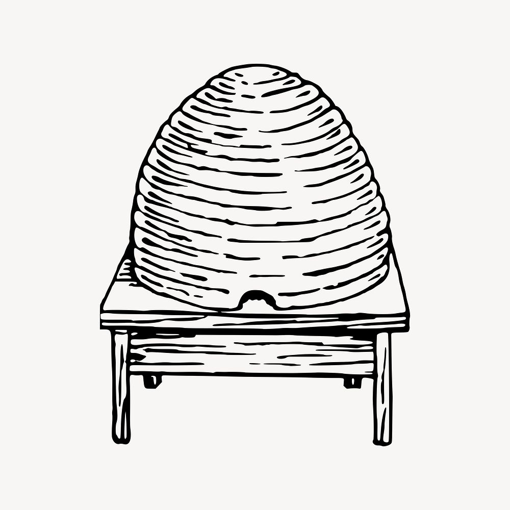 Beehive clipart, apiary illustration psd. Free public domain CC0 image.