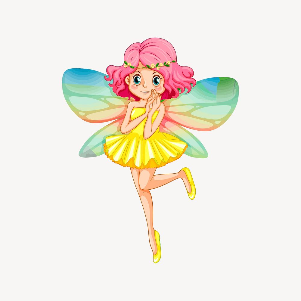 Fairy clipart, cartoon character illustration vector. Free public domain CC0 image.