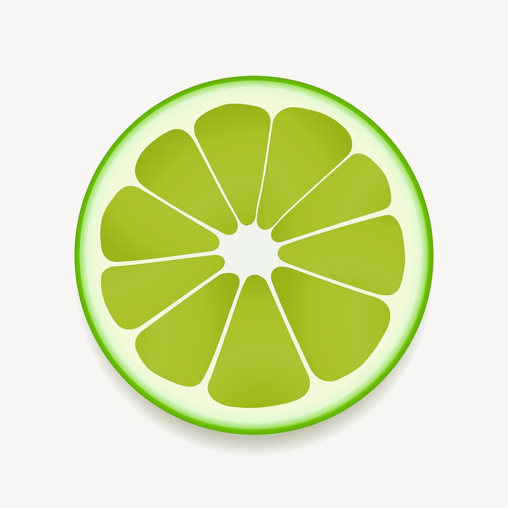 Lime slice clipart, fruit illustration psd. Free public domain CC0 image.