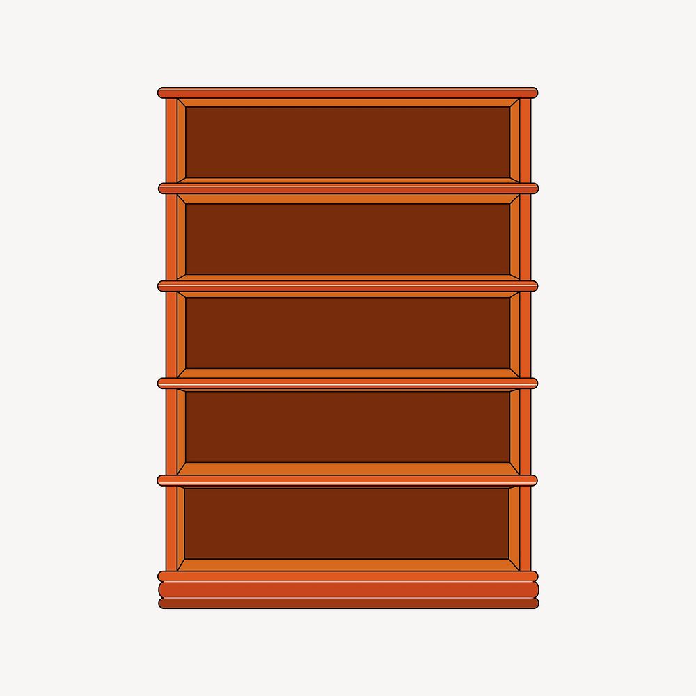 Empty wooden bookshelf, furniture illustration. Free Photo rawpixel