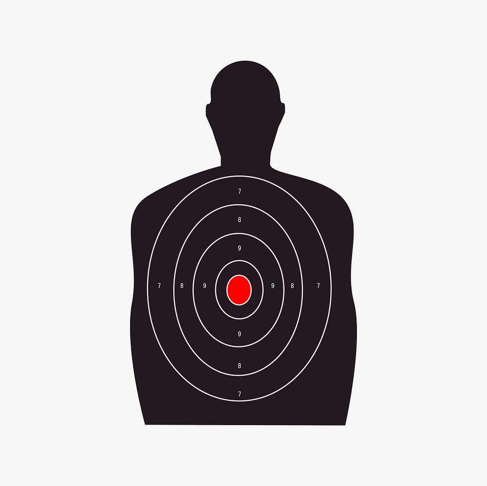 Range target clipart, shooting illustration vector. Free public domain CC0 image.