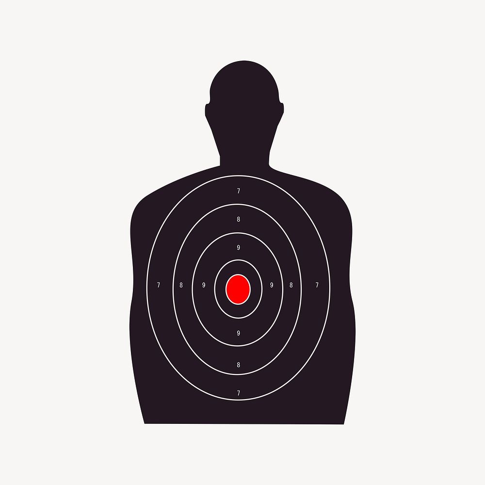 Range target clipart, shooting illustration psd. Free public domain CC0 image.