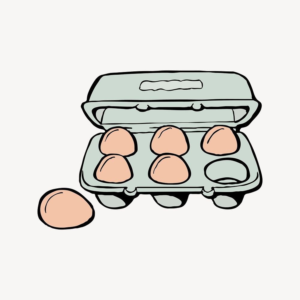 Egg carton illustration. Free public Free Photo rawpixel