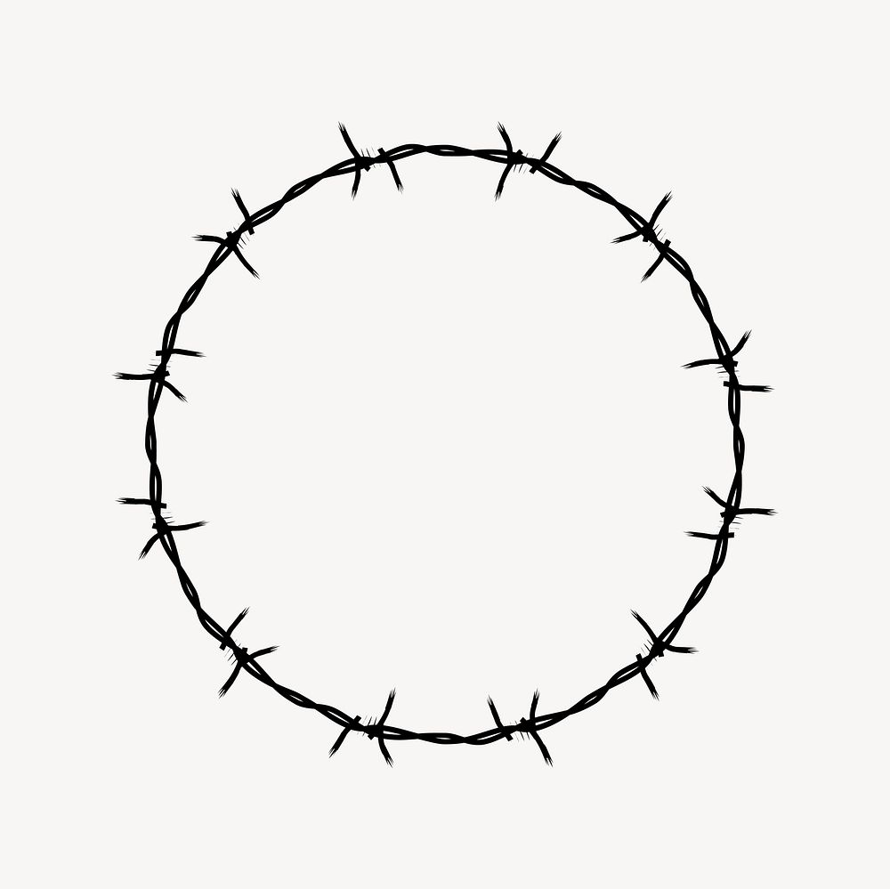 Barbed frame clipart illustration vector. Free public domain CC0 image.