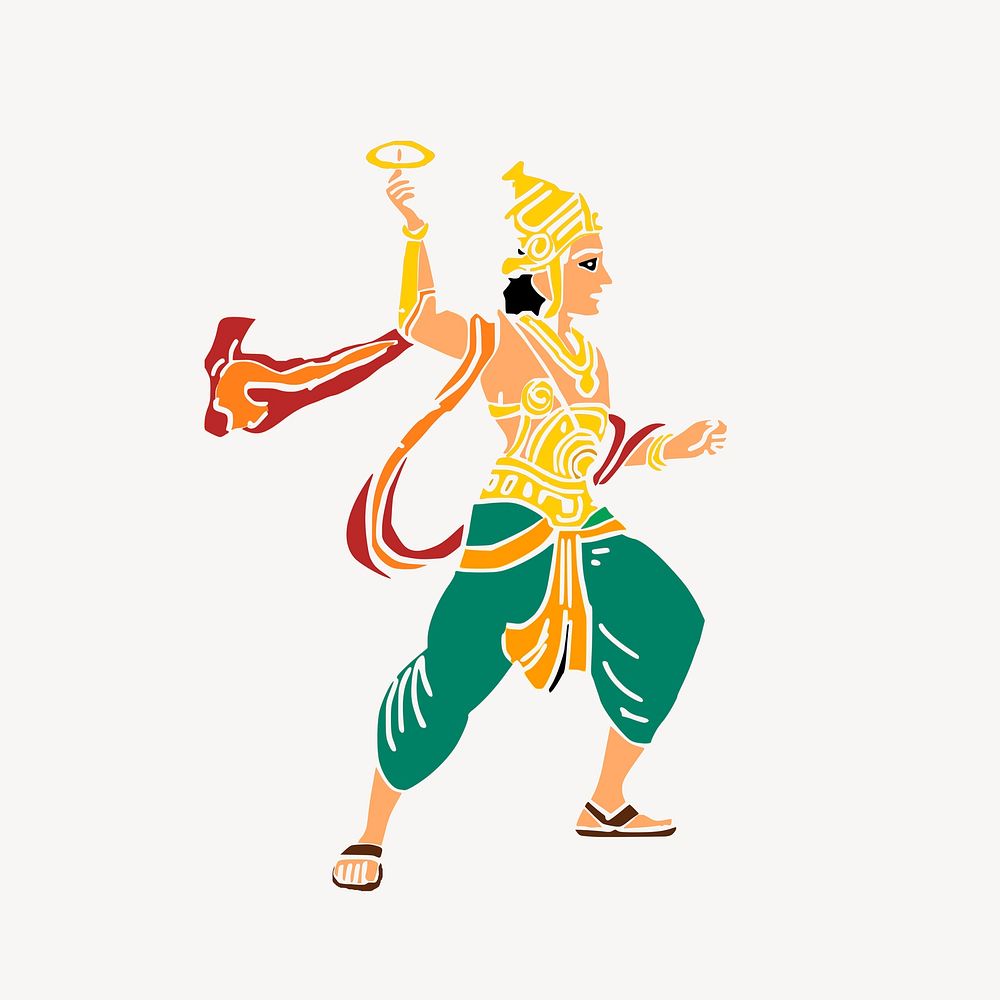 Lord Krishna clipart, Hindu god illustration psd. Free public domain CC0 image.