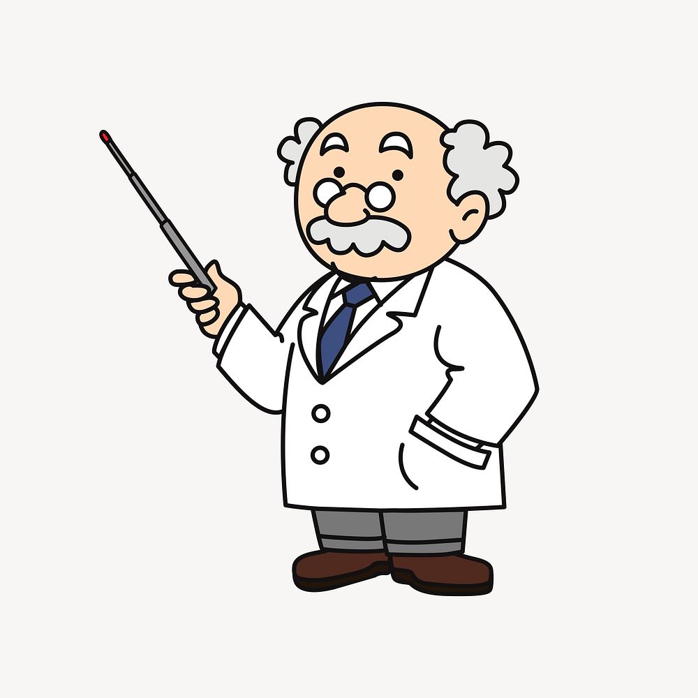 Scientist clipart, education illustration vector. 