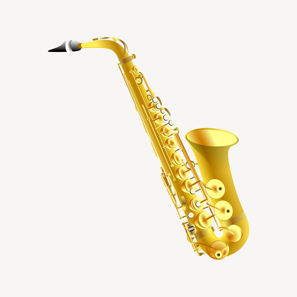 Saxophone clipart, music instrument illustration vector. Free public domain CC0 image.