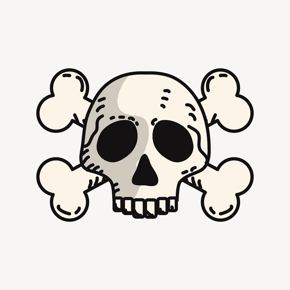 Poison skull clipart, dangerous warning illustration vector. Free public domain CC0 image.