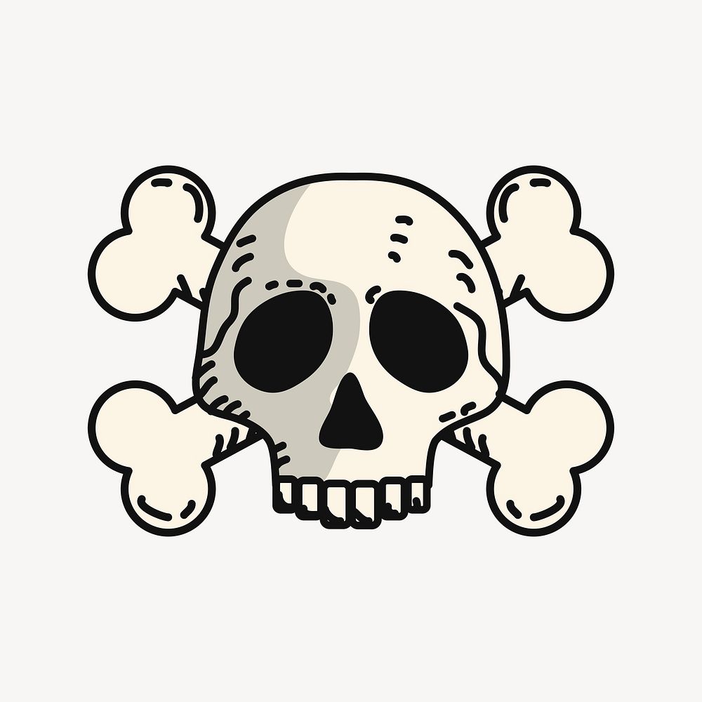 Poison skull clipart, dangerous warning illustration psd. Free public domain CC0 image.