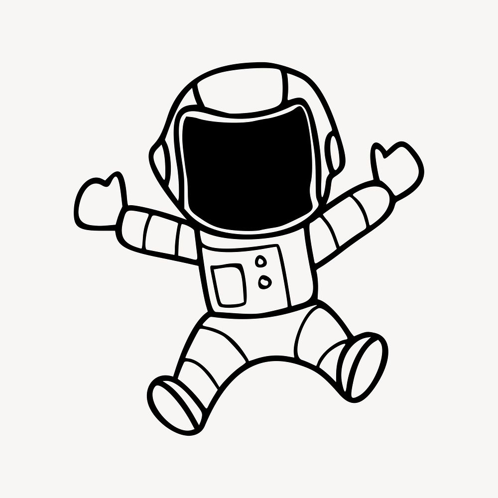 Astronaut clipart, cartoon character illustration psd. Free public domain CC0 image.