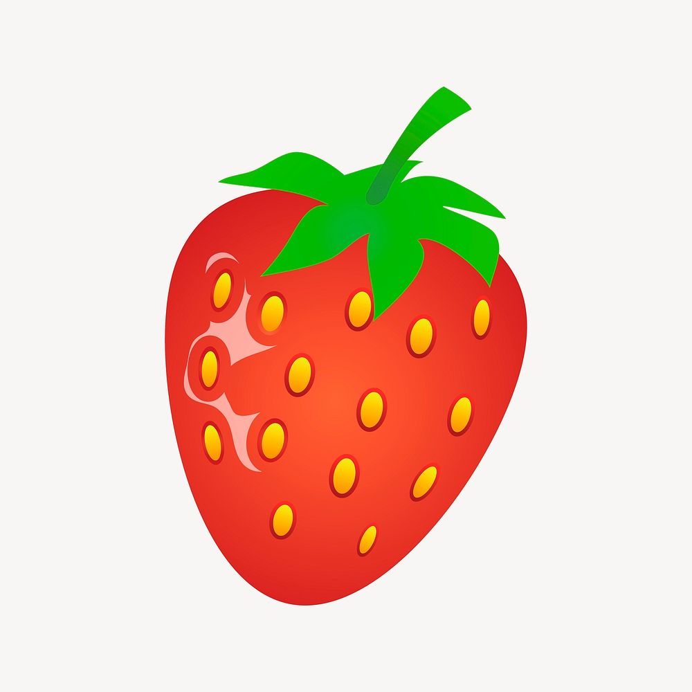 Strawberry, fruit illustration. Free public domain CC0 image.
