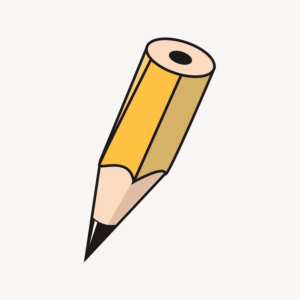 Pencil clipart, stationery illustration vector. Free public domain CC0 image.