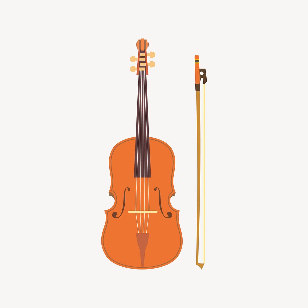 Violin clipart, entertainment illustration vector. Free public domain CC0 image.