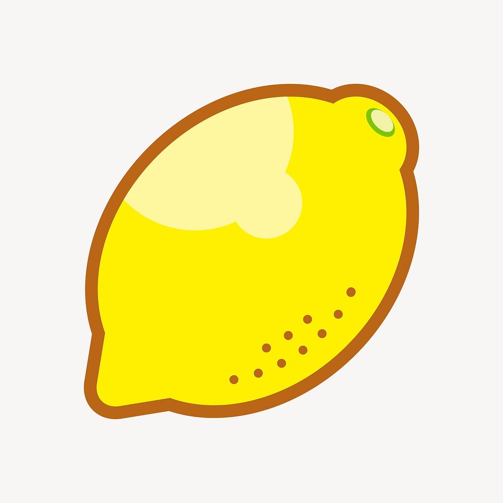 Lemon clipart, food illustration vector. Free public domain CC0 image.