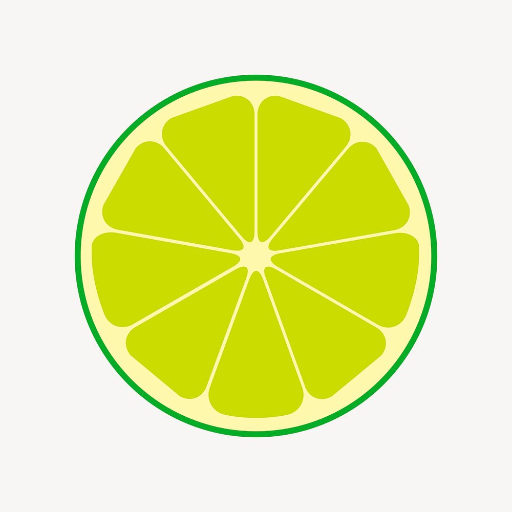 Lime slice clipart, food illustration vector. Free public domain CC0 image.