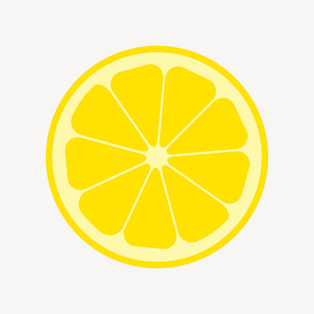 Lemon slice clipart, food illustration vector. Free public domain CC0 image.