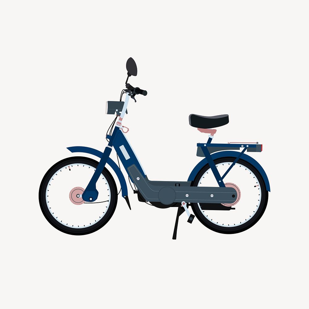 Electric bike clipart, vehicle illustration vector. Free public domain CC0 image.