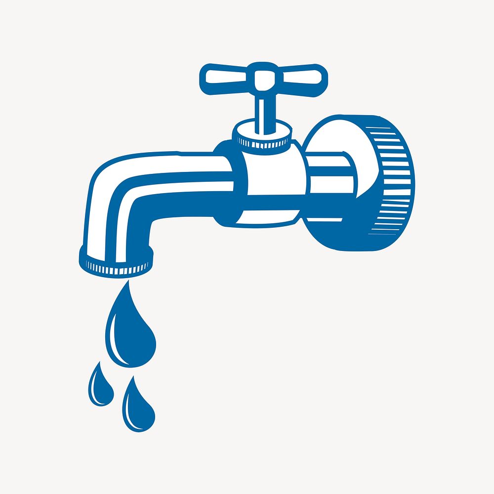 Water tap clipart, environment illustration psd. Free public domain CC0 image.
