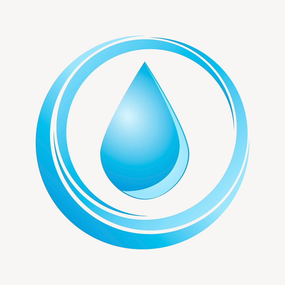 Water drop clipart, environment illustration vector. Free public domain CC0 image.