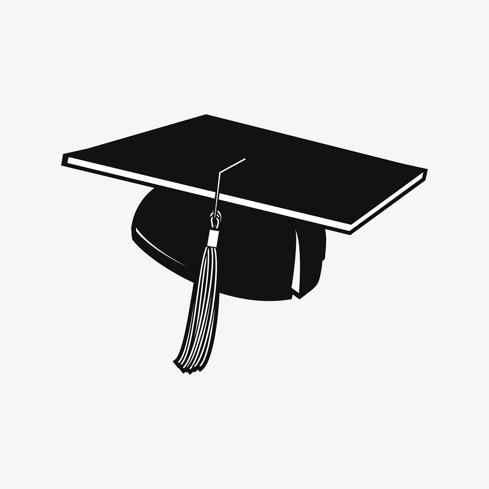 Graduation hat clipart, education illustration vector. Free public domain CC0 image.