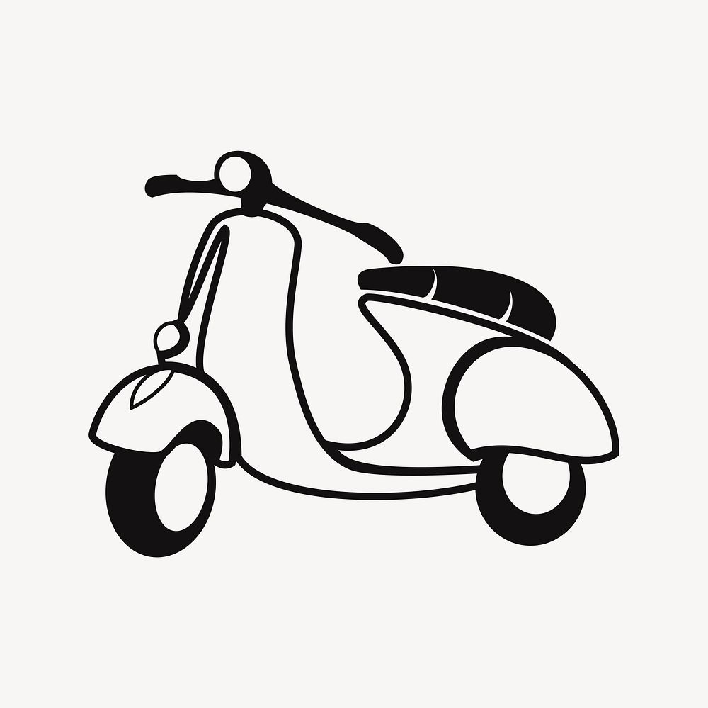 Scooter clipart, vehicle illustration vector. Free public domain CC0 image.