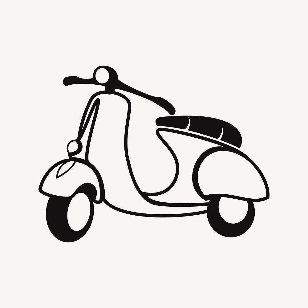 Scooter, vehicle illustration. Free public domain CC0 image.