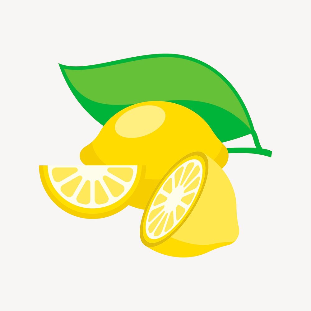 Lemon clipart, food illustration vector. Free public domain CC0 image.